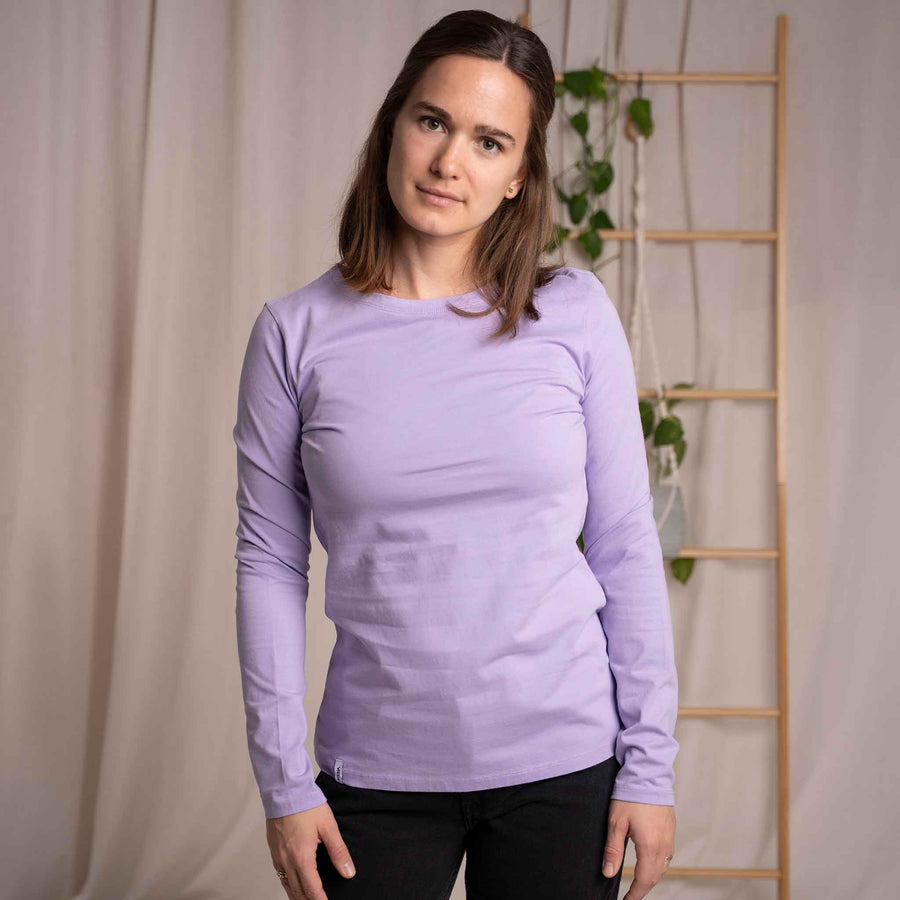 Vee - Longsleeve aus Biobaumwolle, Lavendel