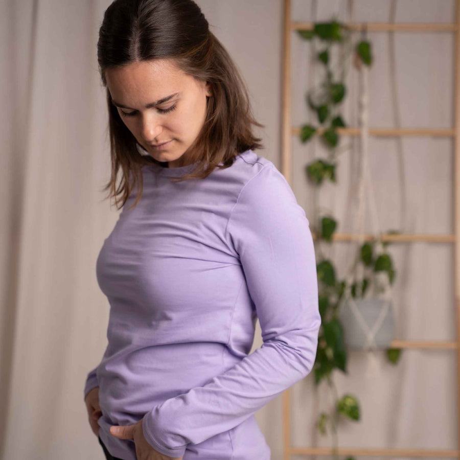 Vee - Longsleeve aus Biobaumwolle, Lavendel