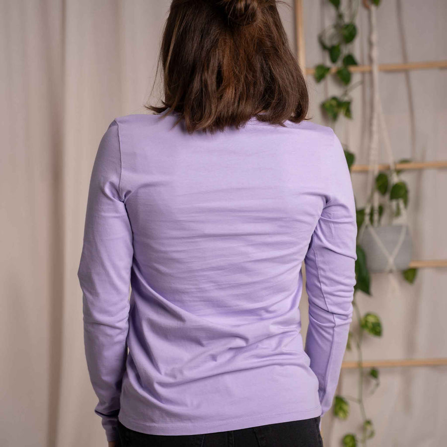 Vee - Longsleeve aus Biobaumwolle, Lavendel