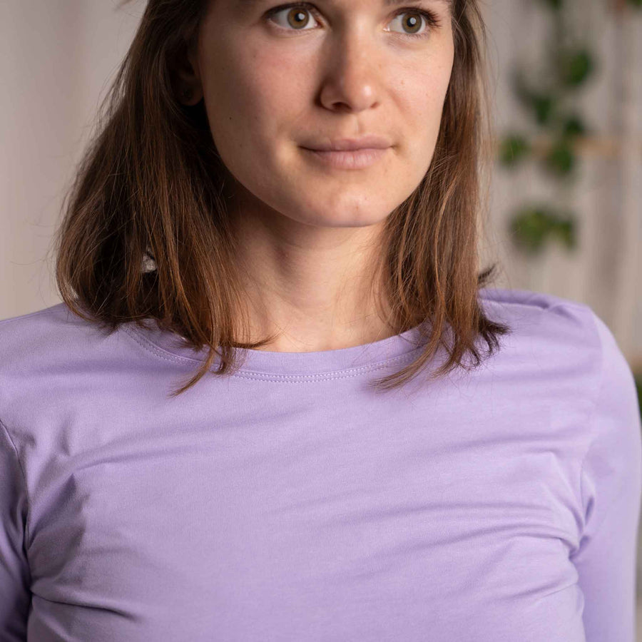 Vee - Longsleeve aus Biobaumwolle, Lavendel