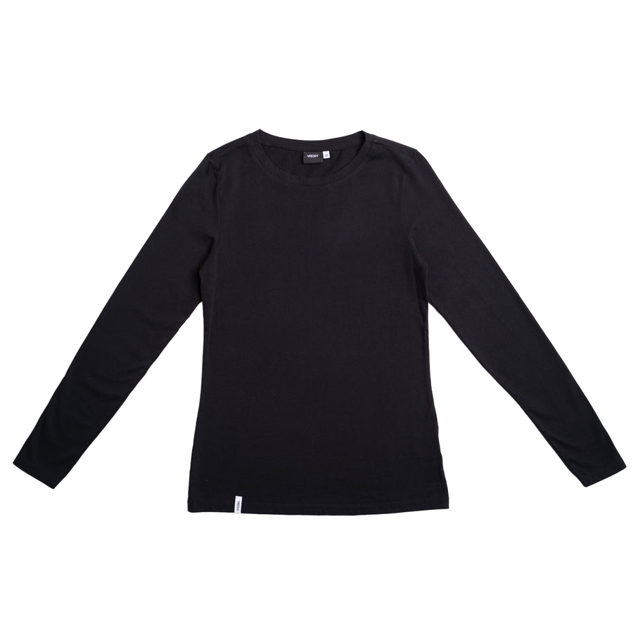 Vee - Longsleeve aus Biobaumwolle, Schwarz