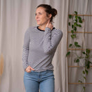 Vee - Longsleeve aus Biobaumwolle, Gestreift S/W