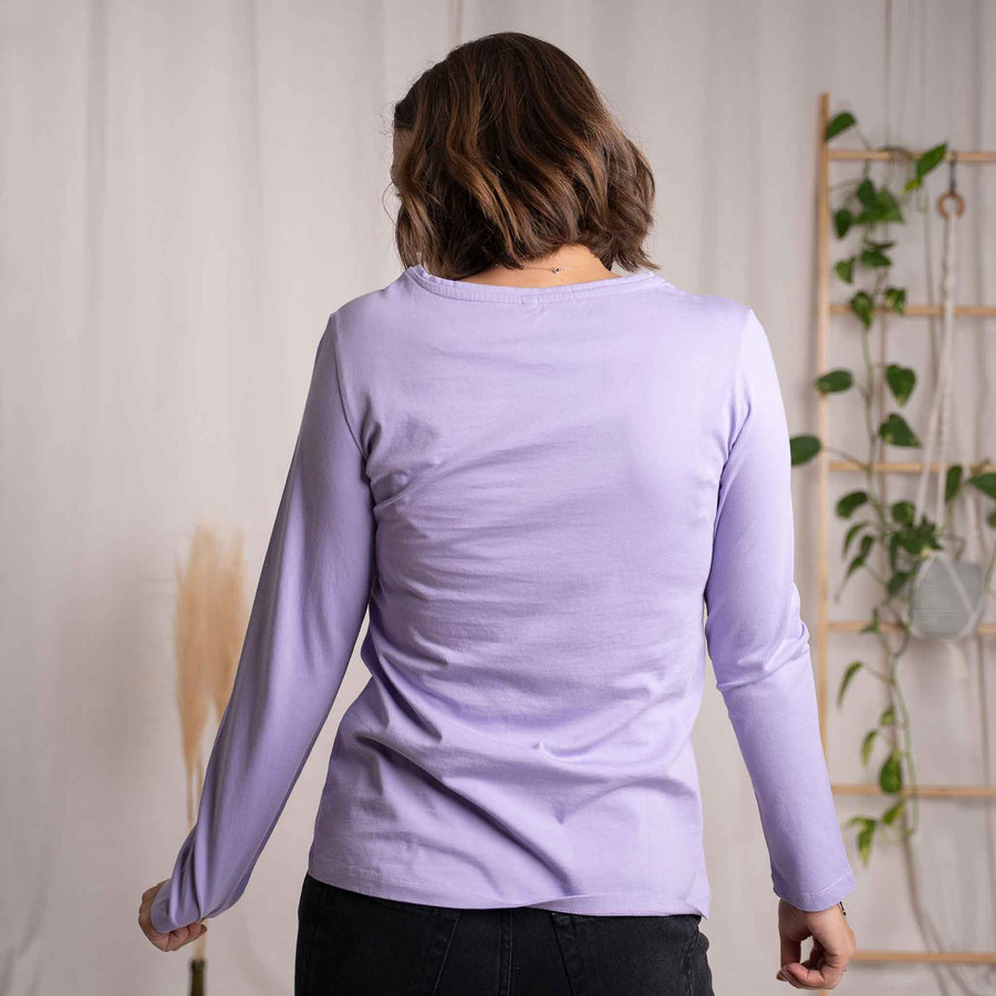 Vee - Longsleeve aus Biobaumwolle, Lavendel