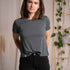 Veli - Crop T-Shirt aus Tencel-Mix, Tannengrün