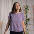 Veli - Crop T-Shirt aus Tencel-Mix, Lila