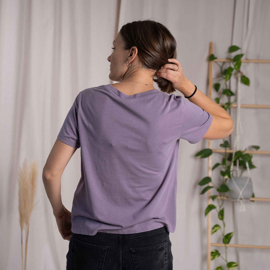 Veli - Crop T-Shirt aus Tencel-Mix, Lila