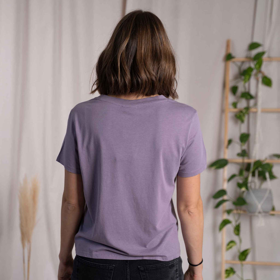 Veli - Crop T-Shirt aus Tencel-Mix, Lila