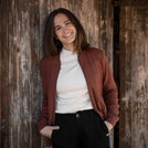 Velia - Zip Weste aus Biobaumwolle, Zimt