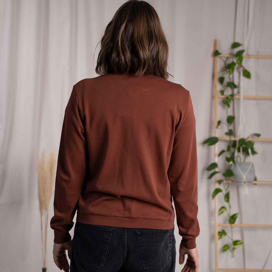 Velia - Zip Weste aus Biobaumwolle, Zimt