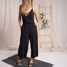 Velicity - Jumpsuit aus Tencel-Mix, Schwarz