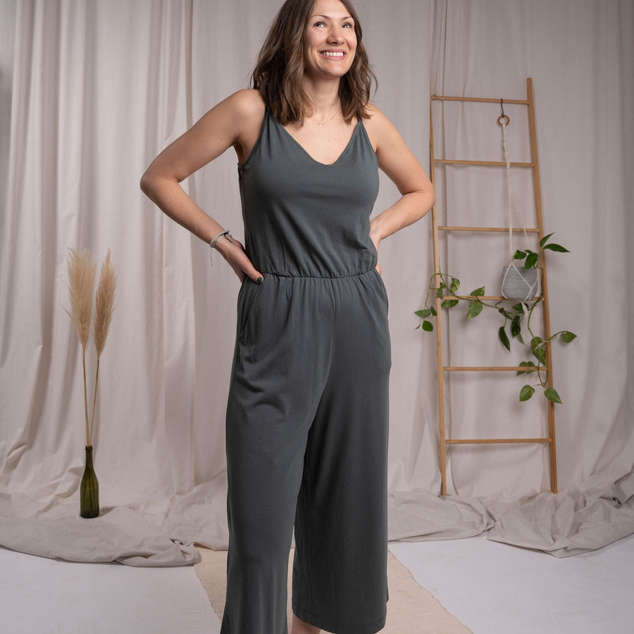 Velicity - Jumpsuit aus Tencel-Mix, Tannengrün