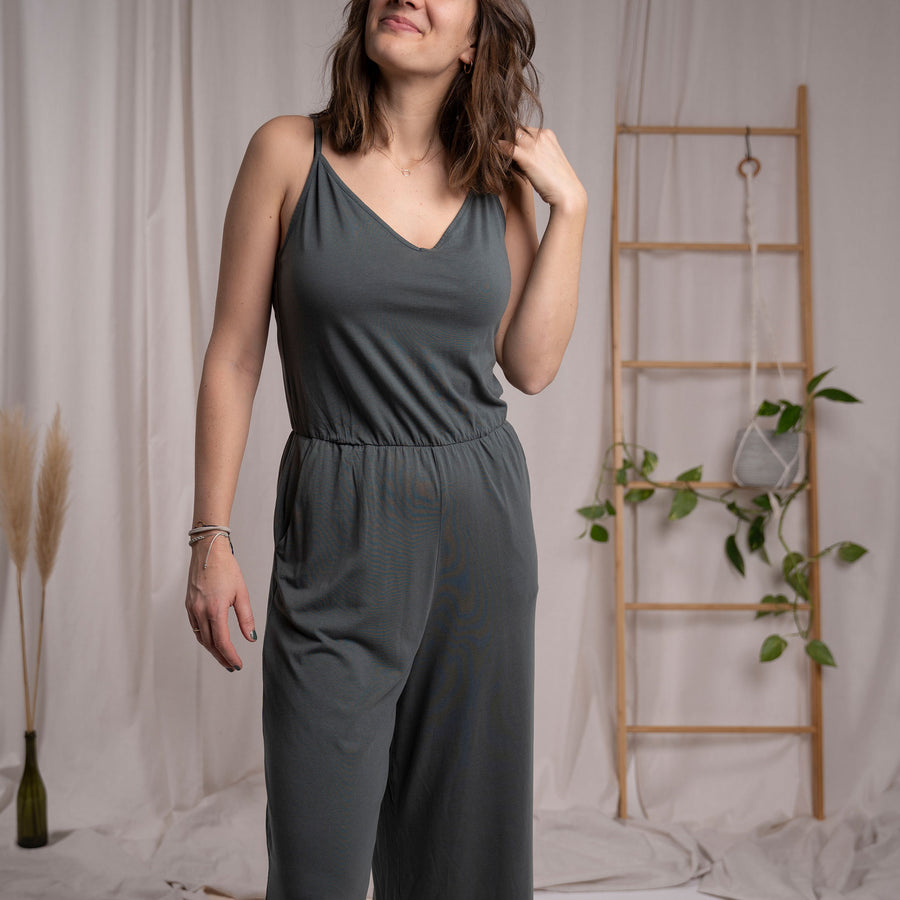 Velicity - Jumpsuit aus Tencel-Mix, Tannengrün