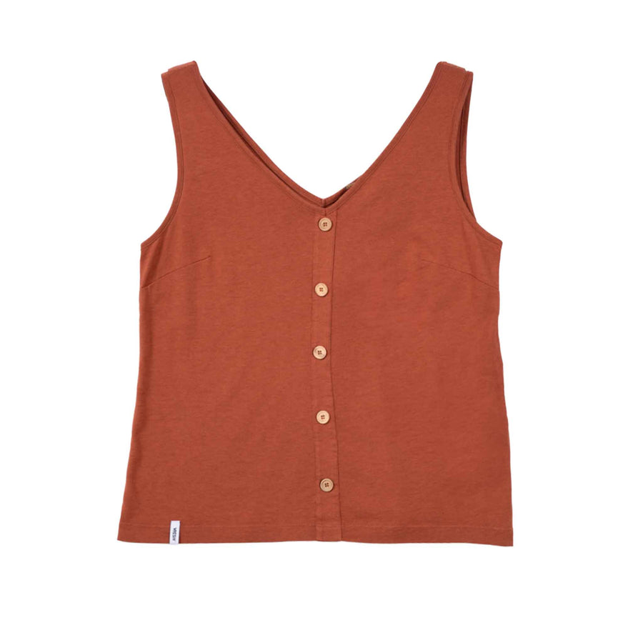 Veline - Button Top aus Tencel-Mix, Clay
