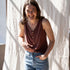 Veline - Button Top mit TENCEL™ Lyocell, Rotbraun