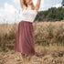 Velipa - Midi Rock aus Tencel-Mix, Rotbraun