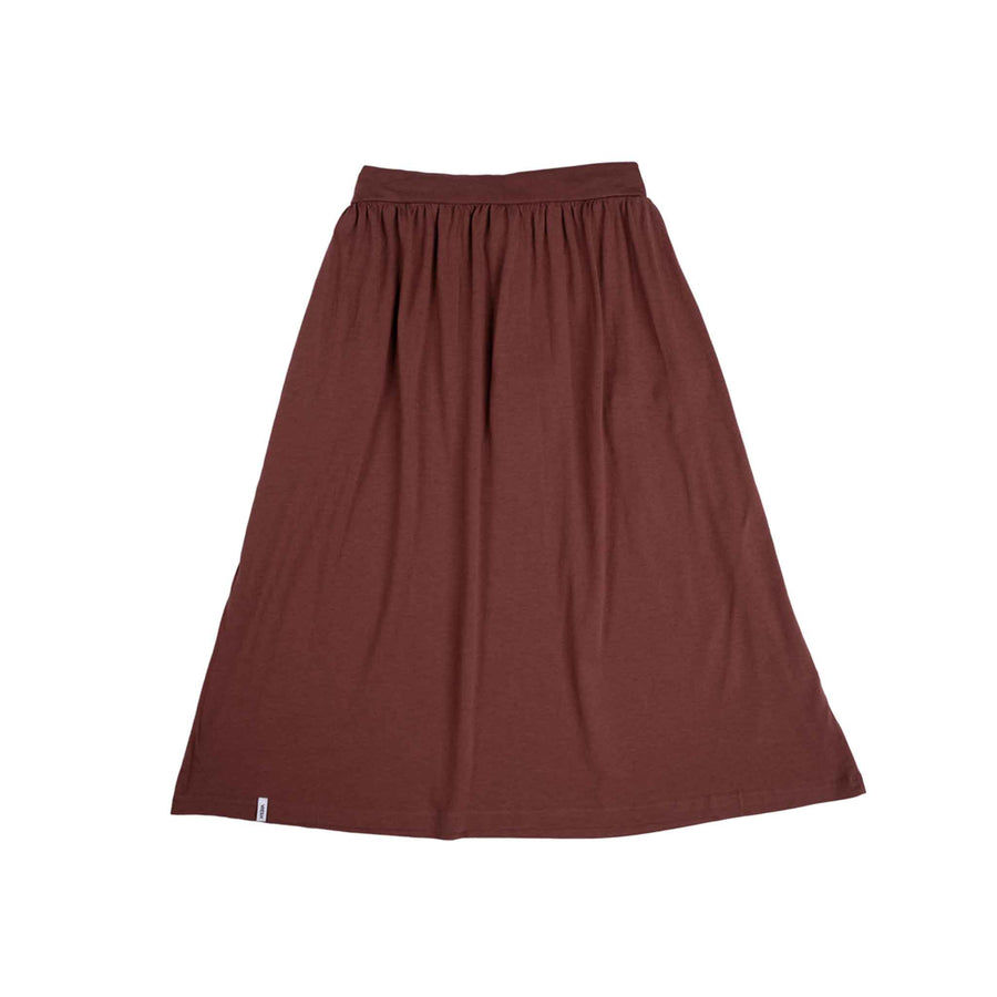 Velipa - Midi Rock aus Tencel-Mix, Rotbraun