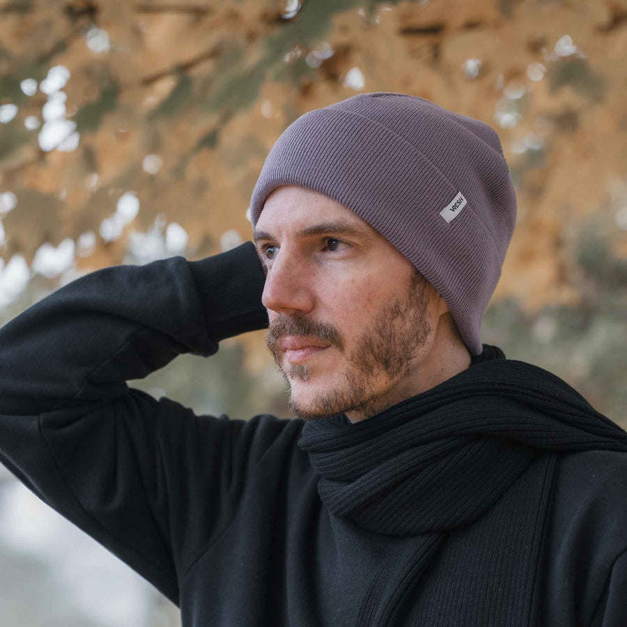 Veo - Classy Beanie aus Biobaumwolle, Lila