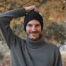 Veo - Classy Beanie aus Biobaumwolle, Schwarz