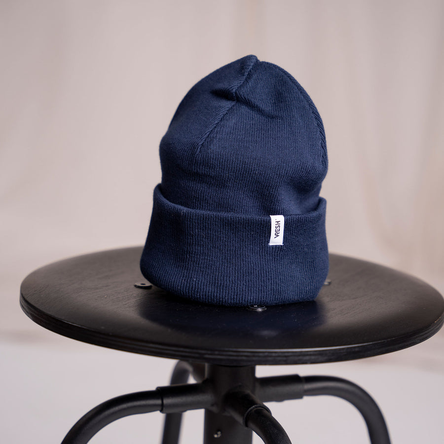 Veo - Classy Beanie aus Biobaumwolle, Navy