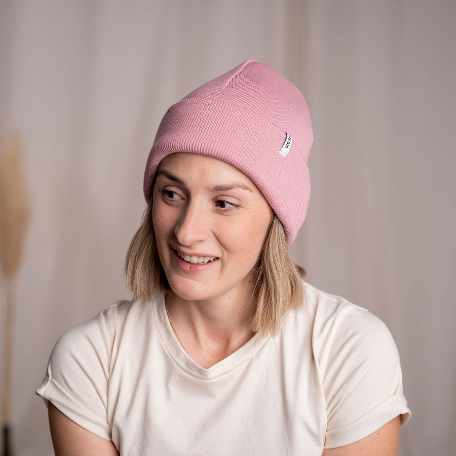 Veo - Classy Beanie aus Biobaumwolle, Rosa