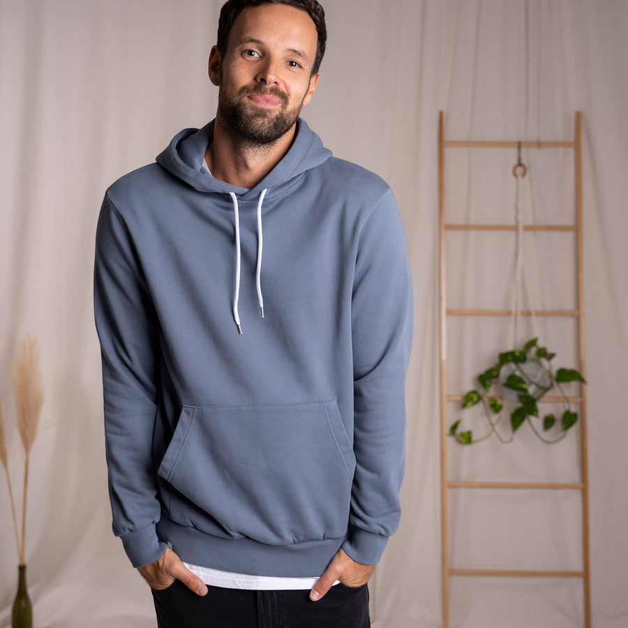 Vergie - Kapuzen Hoodie aus Biobaumwolle, Rauchblau