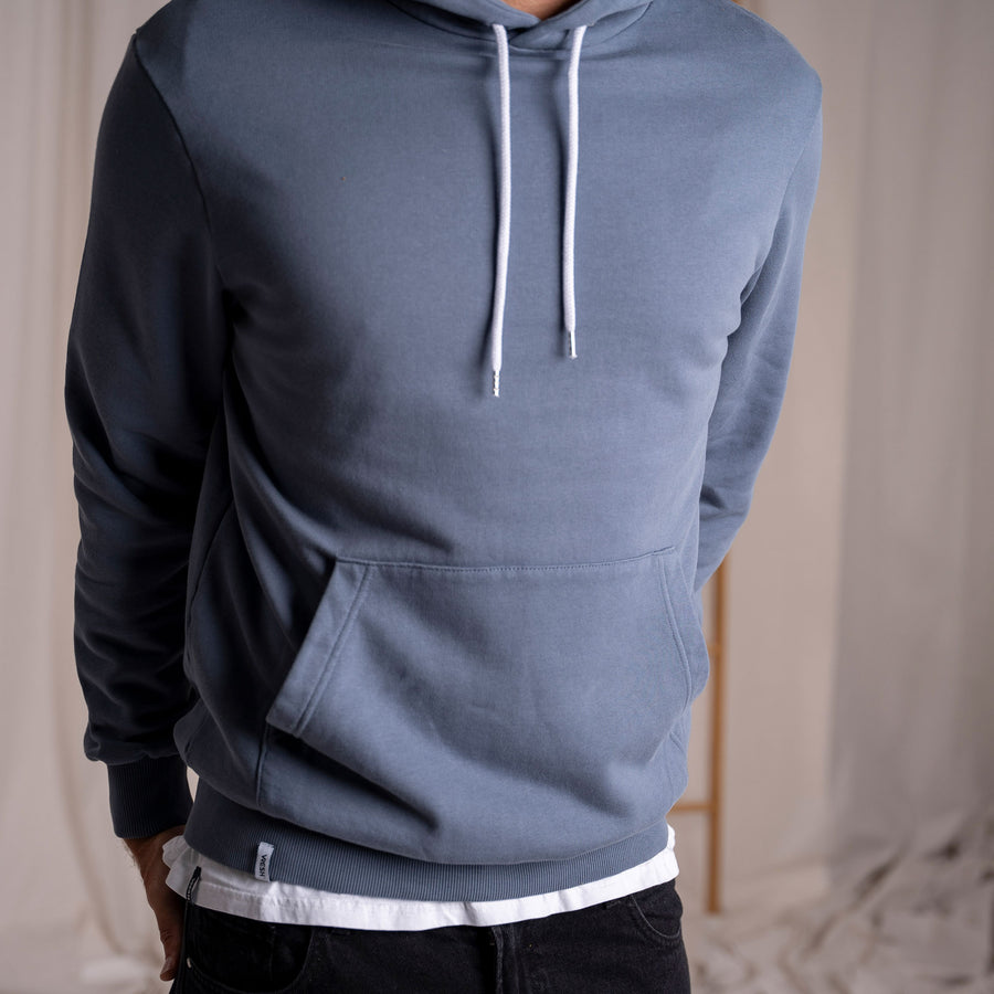 Vergie - Kapuzen Hoodie aus Biobaumwolle, Rauchblau