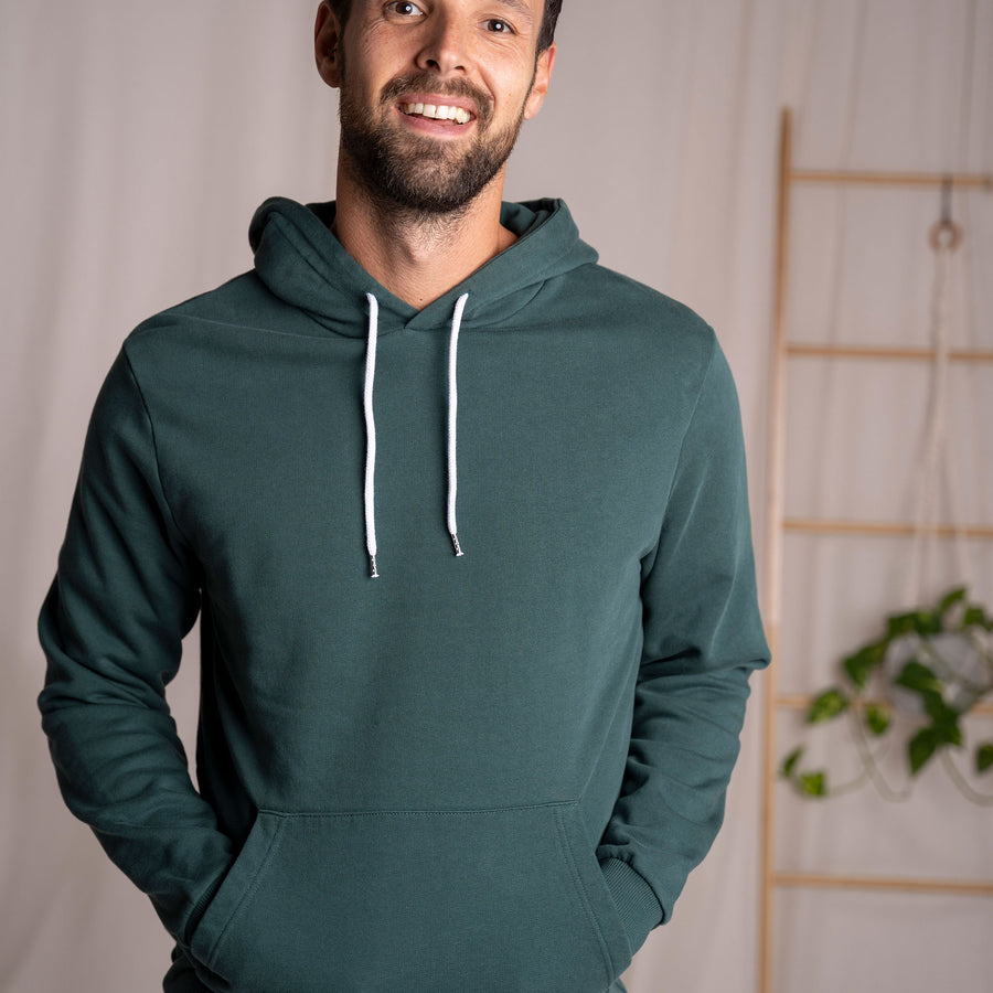 Vergie - Kapuzen Hoodie aus Biobaumwolle, Dunkelgrün