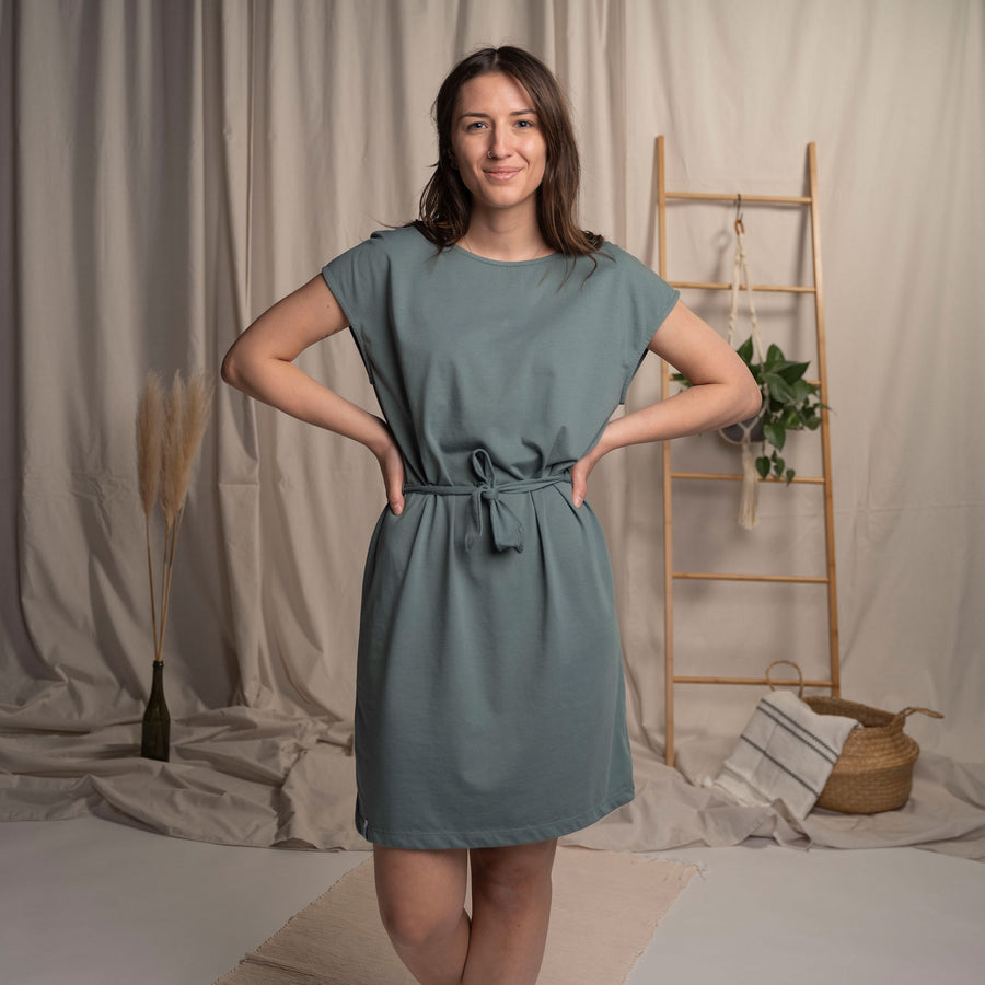 Vernanda - Jersey Kleid aus Biobaumwoll-Mix, Türkisgrün