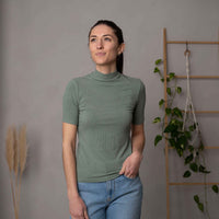 Vieni - Neck-T-Shirt aus Bambus, Minze
