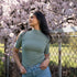 Vieni - Neck-T-Shirt aus Bambus, Minze