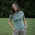 Vieni - Neck-T-Shirt aus Bambusviskose, Minze