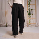 Vilissa - Wide-Leg Hose aus Tencel, Schwarz