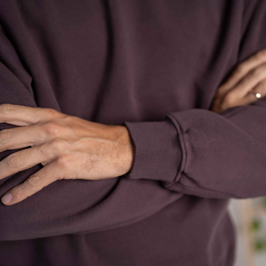 Viliz - Oversized, unisex Sweater aus Biobaumwolle, Pflaume