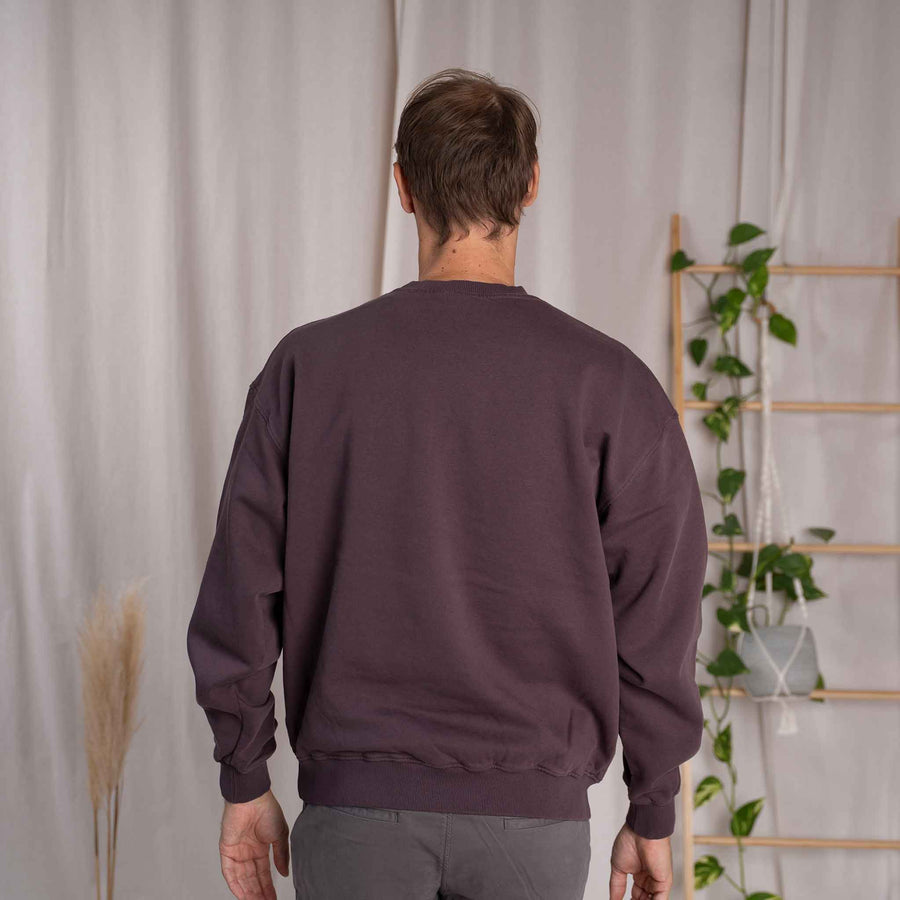 Viliz - Oversized, unisex Sweater aus Biobaumwolle, Pflaume