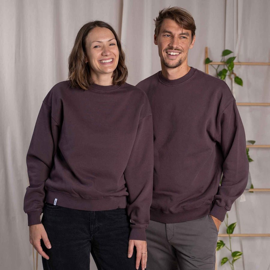 Viliz - Oversized, unisex Sweater aus Biobaumwolle, Pflaume