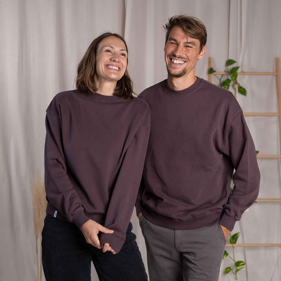 Viliz - Oversized, unisex Sweater aus Biobaumwolle, Pflaume