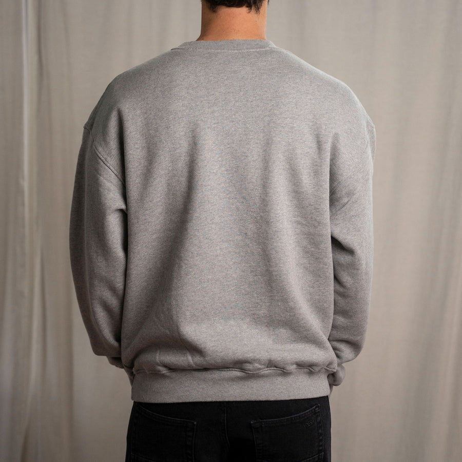 Viliz - Oversized, unisex Sweater aus Biobaumwolle, Hellgrau-Meliert
