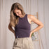 Vinja - Crop Top aus Biobaumwolle, Aubergine