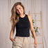 Vinja - Crop Top aus Biobaumwolle, Schwarz