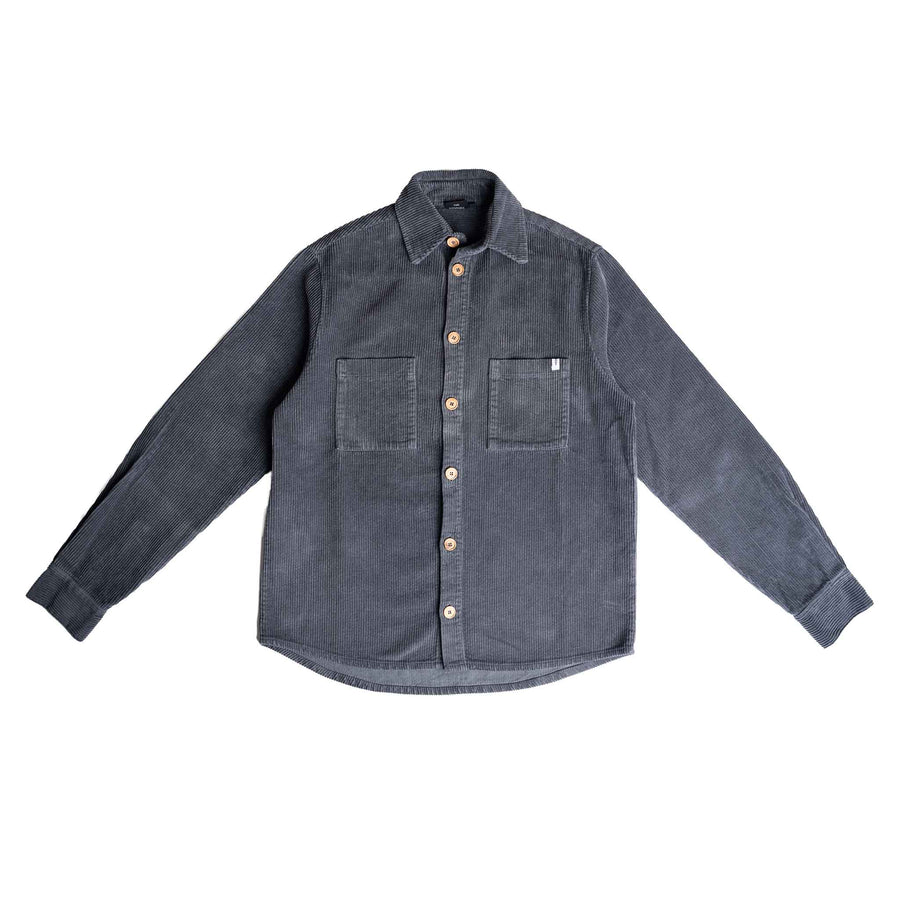 Vinley - Cord Hemd aus Biobaumwolle, Dunkelgrau