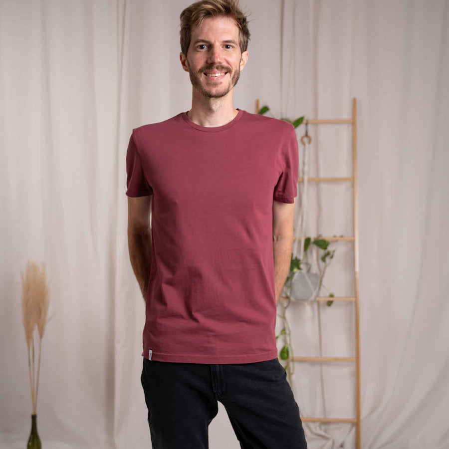 Vinn - Classic Fit T-Shirt aus Biobaumwolle, Burgundy
