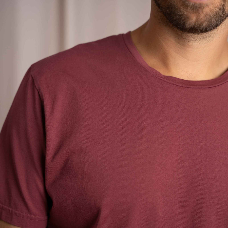Vinn - Classic Fit T-Shirt aus Biobaumwolle, Burgundy
