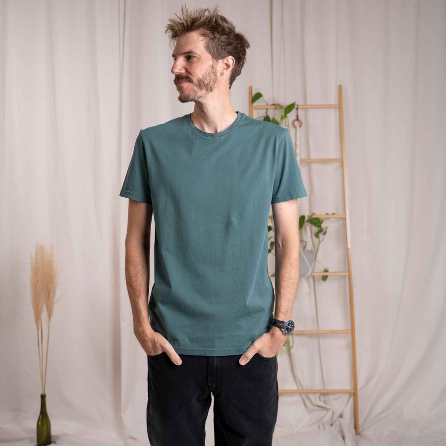 Vinn - Classic Fit T-Shirt aus Biobaumwolle, Petrol