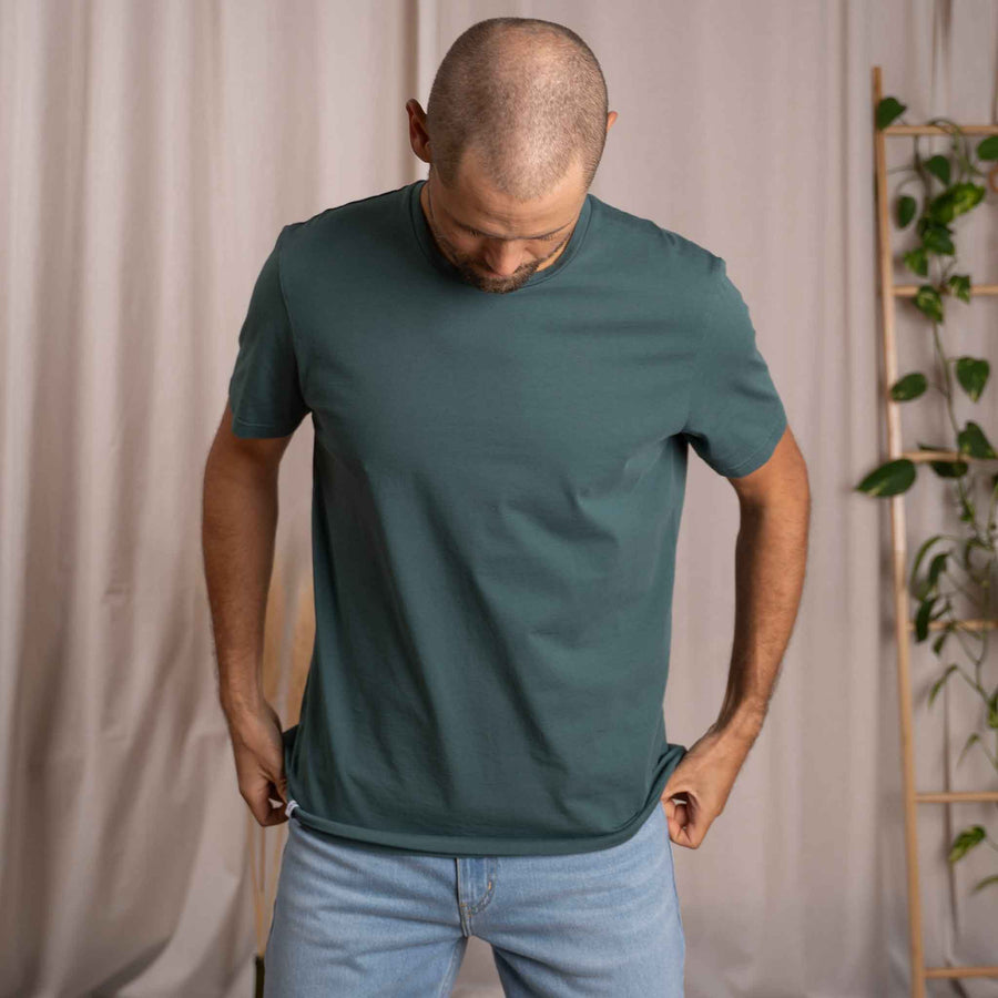 Vinn - Classic Fit T-Shirt aus Biobaumwolle, Petrol
