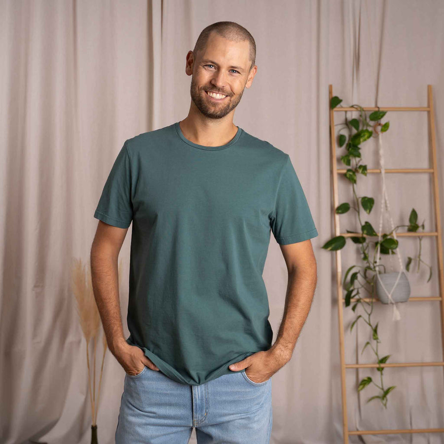 Vinn - Classic Fit T-Shirt aus Biobaumwolle, Petrol