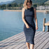 Violetta - Rib Kleid aus Biobaumwolle, Blueberry