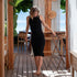 Violetta - Rib Kleid aus Biobaumwolle, Schwarz