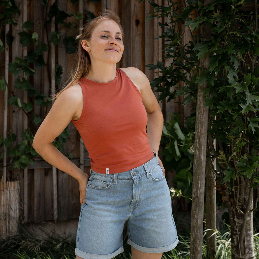 Viona - Crop Top aus Biobaumwolle, Clay