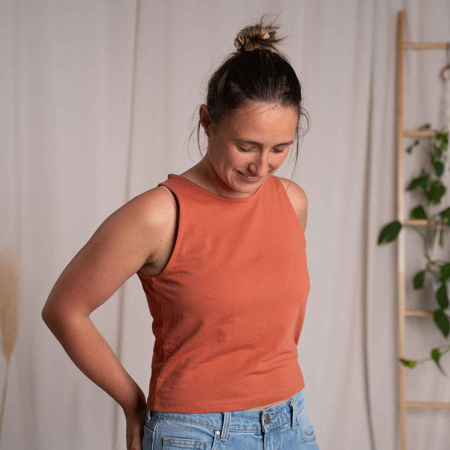 Viona - Crop Top aus Biobaumwolle, Clay