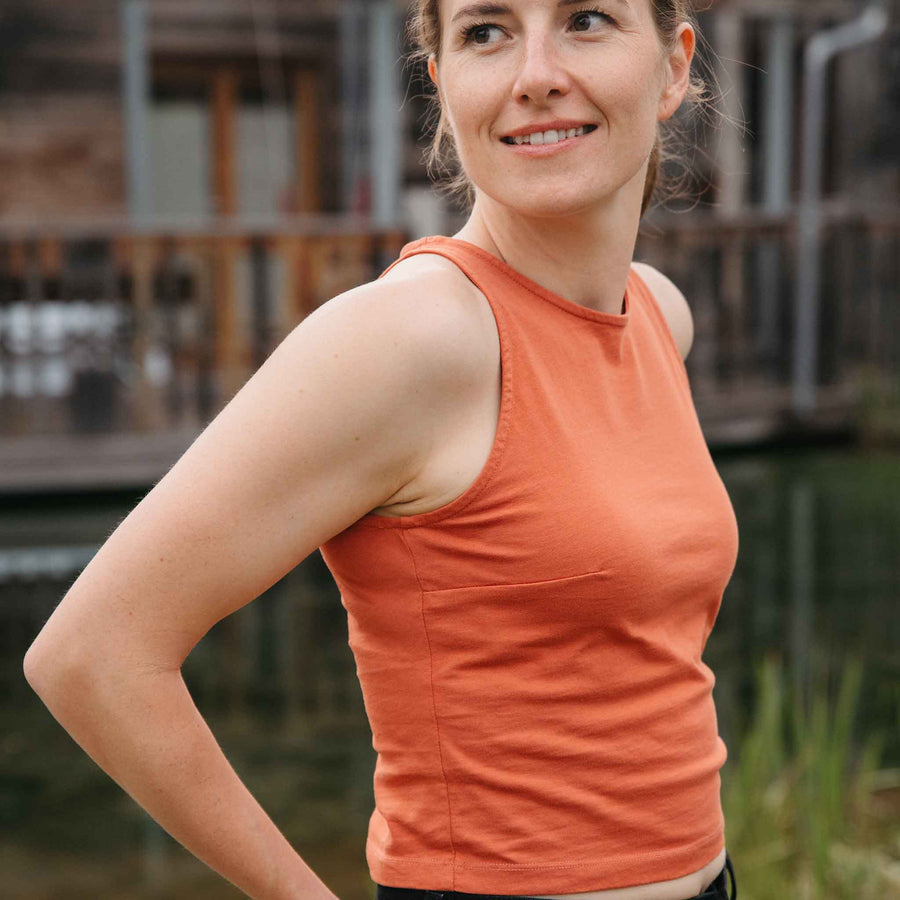 Viona - Crop Top aus Biobaumwolle, Clay